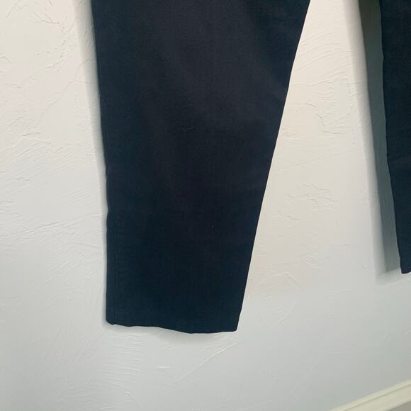 Black Flat Front Cotton Blend Khaki Trousers Pants Sz 32 x 32 - Picture 4 of 8